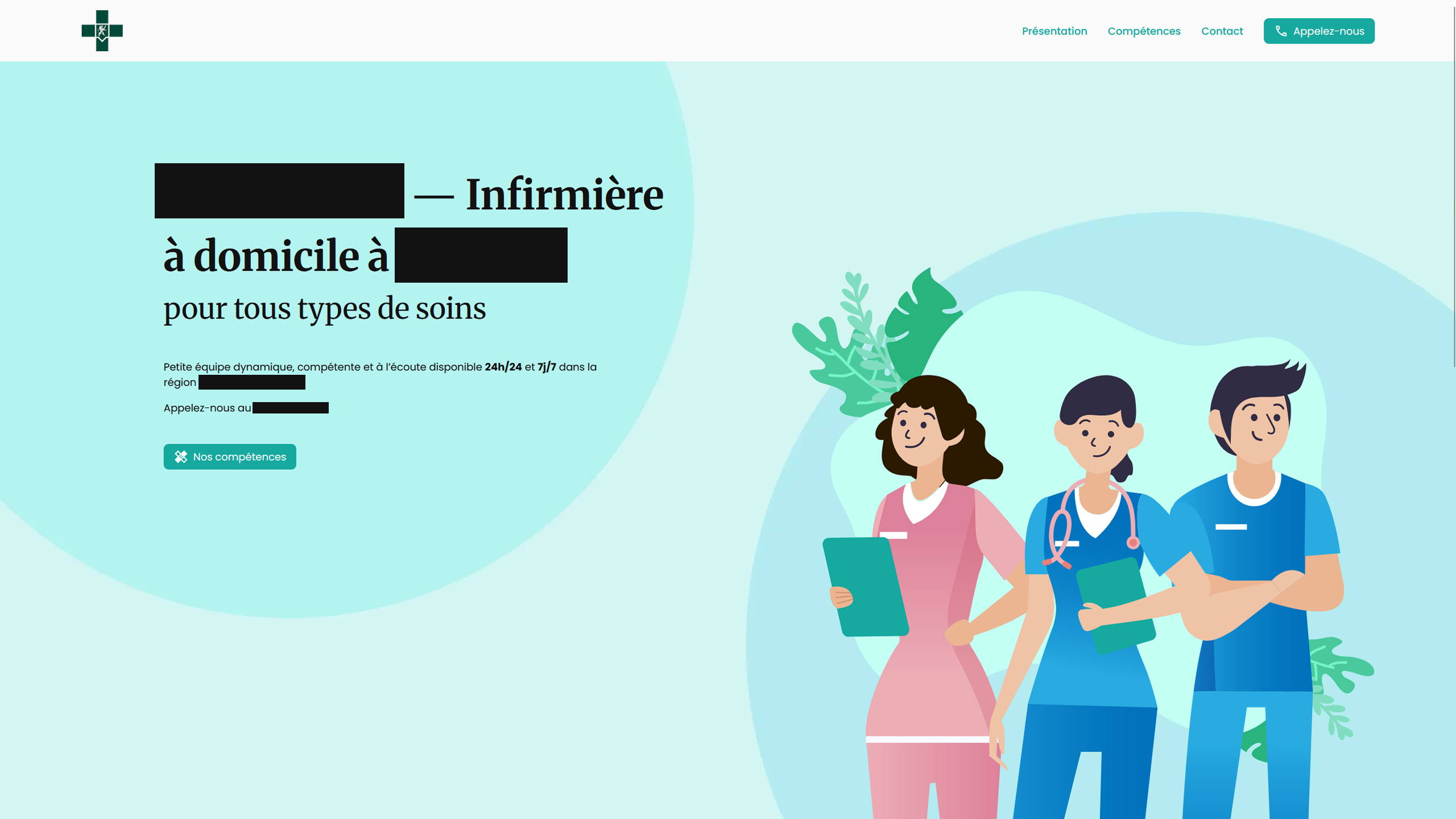 Image représentant le projet de site vitrine pour une équipe d'infirmiers