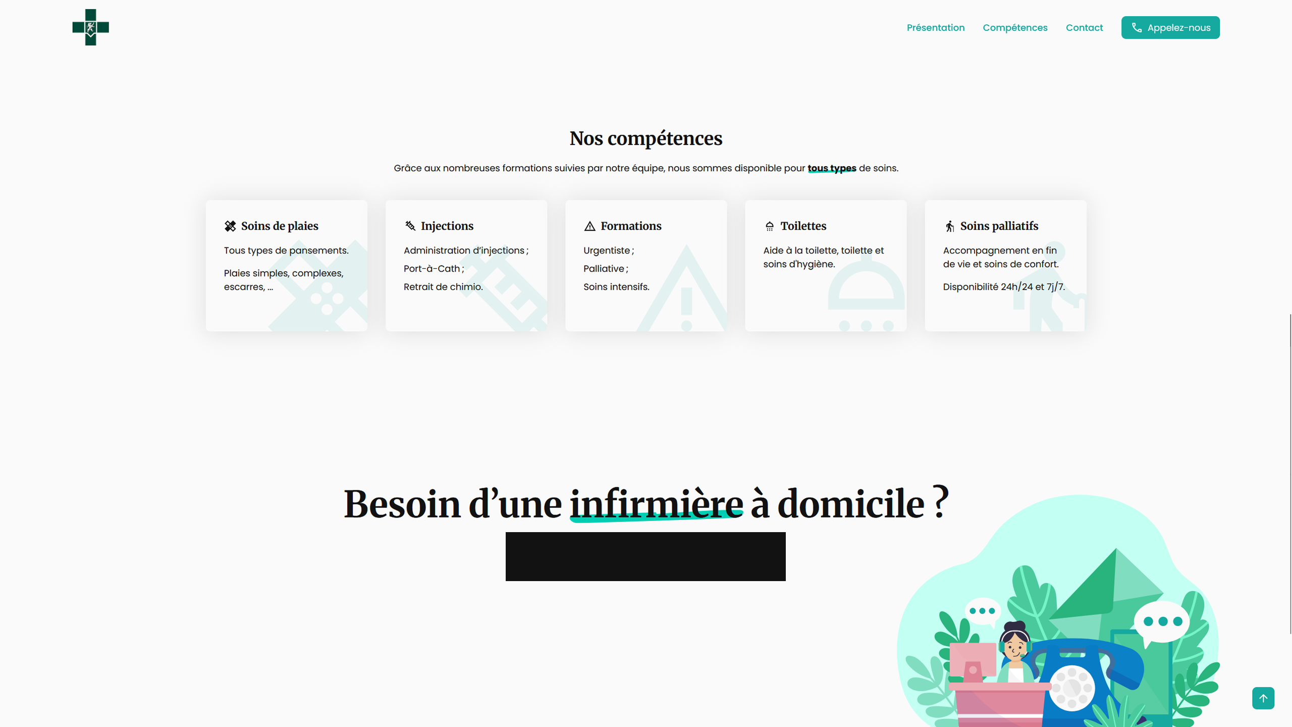 Image représentant le projet de site vitrine pour une équipe d'infirmiers